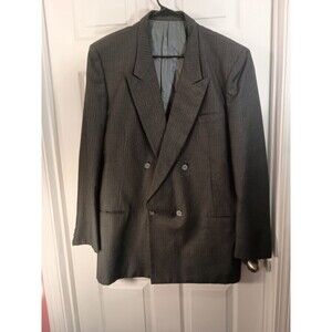 James Whitehead Blazer Jacket Size L50 Gray Stripes
